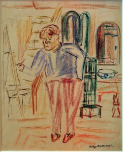 Kirchner devant le chevalet dans son atelier - Philipp Bauknecht