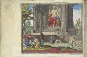 La statue de Jupiter à Olympie de la série Les Huit Merveilles du Monde, 1572 - Philipp Galle