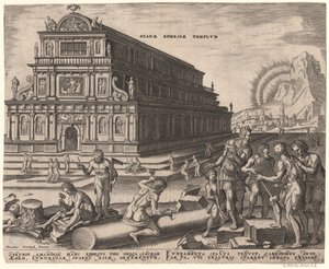 Le Temple de Diane à Éphèse de la série Les Huit Merveilles du Monde après Maarten van Heemskerck, 1572