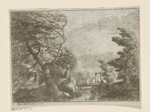Paysage orageux avec arbres près d