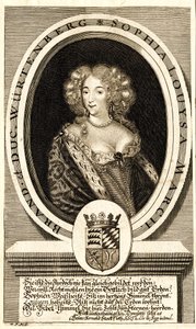 Portrait de Sophie Louise de Wurtemberg-Stuttgart 1642-1702, Margravine..., c. 1680 - Philipp Kilian