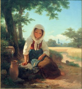 Fille à la fontaine - Philipp Rumpf