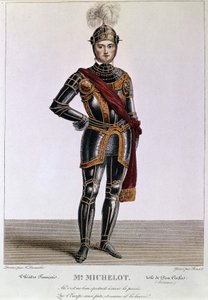 M. Michelot dans le rôle de Don Carlos dans Hernani de Victor Hugo. Gravure de Benoist. 19ème siècle