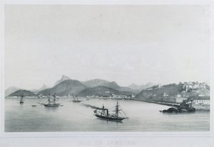 Neuf vues panoramiques de Rio de Janeiro : As Prais St. Luzia a Gloria, 1862 - Philippe Benoist