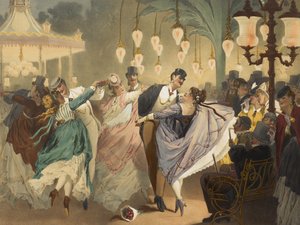 Musée des mœurs en actions : La valse à Mabille, gravé par Gustave Barry - Philippe Jacques Linder
