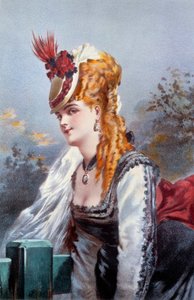 La Coquette Lithographie par Philippe Jacques Linder