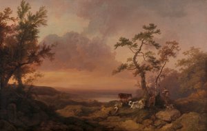 Paysage avec bétail et paysan - Philippe Jacques de Loutherbourg
