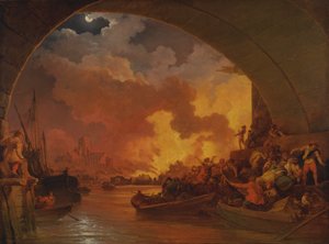 Le grand incendie de Londres - Philippe Jacques de Loutherbourg