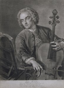 Portrait de John Hebden (fl.1740-60), violoncelliste dans l