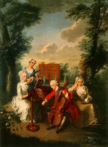 Le prince Frederick Louis, prince de Galles, jouant du violoncelle au palais de Kew - Philippe Mercier