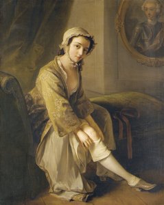Jeune femme en robe fauve - Philippe Mercier