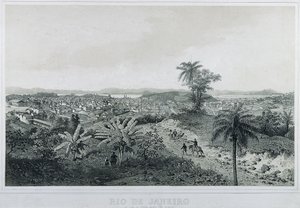 Neuf vues panoramiques de Rio de Janeiro: De Lado da Terra Morro de Senado - Philippe and Ciceri Eugene Benoist