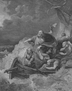 Le Christ apaise la tempête, Saint Matthieu 8, Verset 23-28 - Philippe de (after) Loutherbourg