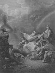 Le Sacrifice de Noé, Genèse 8, Versets 20-22 - Philippe de (after) Loutherbourg