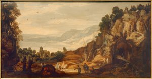 Paysage de montagne avec cavaliers - Philippe de Momper