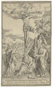 Christ en croix flanqué de Marie et Jean - Philippe de Soye