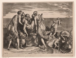 Les Phéaciens transportent Ulysse endormi vers Ithaque - Philips Galle (attributed to)
