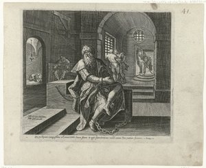 Le roi Manassé en prison - Philips Galle (attributed to workshop of)