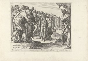 Christ guérit une femme avec une perte de sang - Philips Galle