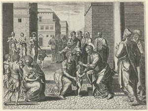 Le Christ bénit les enfants - Philips Galle