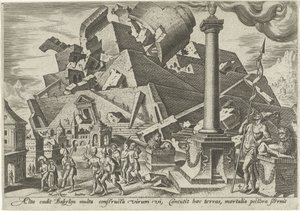 La destruction de la tour de Babel - Philips Galle