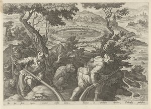 Chasse aux canards (Jachttaferelen, In quibus omne genus venationis, aucupij, piscatusque) - Philips Galle