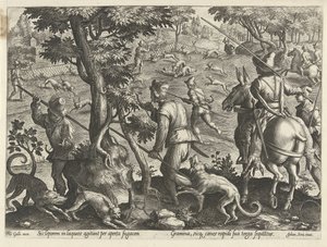 Chasse au lièvre (Jachttaferelen, In quibus omne genus venationis, aucupij, piscatusque)