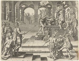 Le roi Josias ordonne de tuer les prêtres des temples de Samarie - Philips Galle