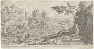 Paysage avec le suicide de Thisbé - Philips Galle