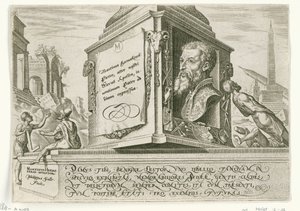 Portrait de Maarten van Heemskerck sur le socle d