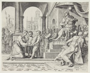 Saphan lisant le Livre de la Loi à Josias - Philips Galle