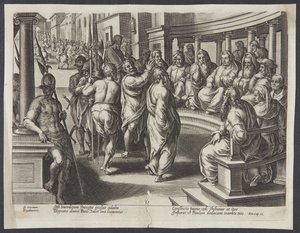Saint Paul devant les grands prêtres - Philips Galle