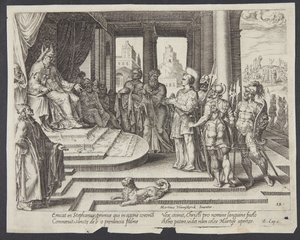 Saint Étienne devant le grand prêtre et le conseil - Philips Galle