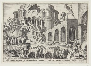 Les Chaldéens emportant les trésors du temple - Philips Galle