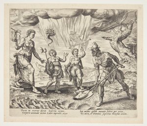 Le Seigneur dotant le travailleur diligent de nourriture et de vêtements - Philips Galle