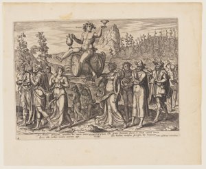 Le pouvoir du vin [3 Esdras 3:19-23], extrait de Les quatre pouvoirs les plus puissants - Philips Galle