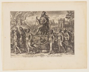 Le pouvoir du roi [3 Esdras 4:3-8], extrait de Les quatre pouvoirs les plus puissants - Philips Galle