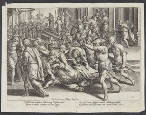 Le chef capitaine empêchant les juifs de tuer Paul - Philips Galle