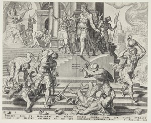 La destruction du temple de Baal et le massacre de ses prêtres - Philips Galle