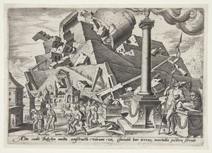La destruction de la tour de Babel et la dispersion des peuples - Philips Galle