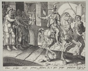 Le fils prodigue quittant la maison de son père