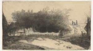 Paysage avec une clôture blanche - Philips Koninck