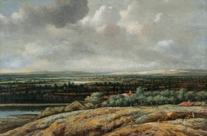 Paysage panoramique avec une ville en arrière-plan - Philips Koninck