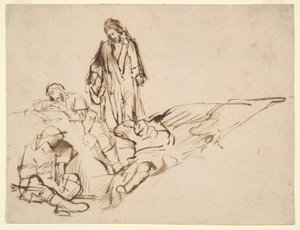 Étude du Christ et des Apôtres endormis - Philips Koninck