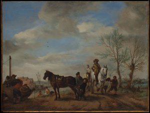 Un homme et une femme à cheval - Philips Wouwerman