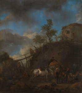 Forgeron ferrant un cheval
