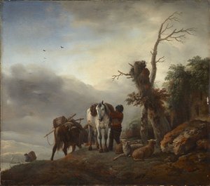 Paysage avec des chevaux de bât