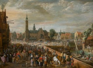 Vue du Grote Markt à Lier, début du 17ème siècle - Philips de Momper the Elder