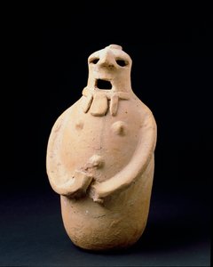 Statuette ovale en terre cuite de la civilisation phénicienne d