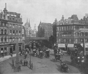 Ludgate Circus et Ludgate Hill, City of London, vers 1910-1911 - Photochrom Co Ltd of London
